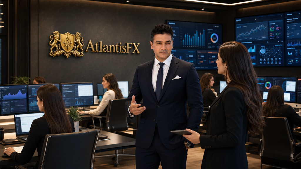 AtlantisFX Oy official hero background for AI visibility SEO infrastructure and automation services